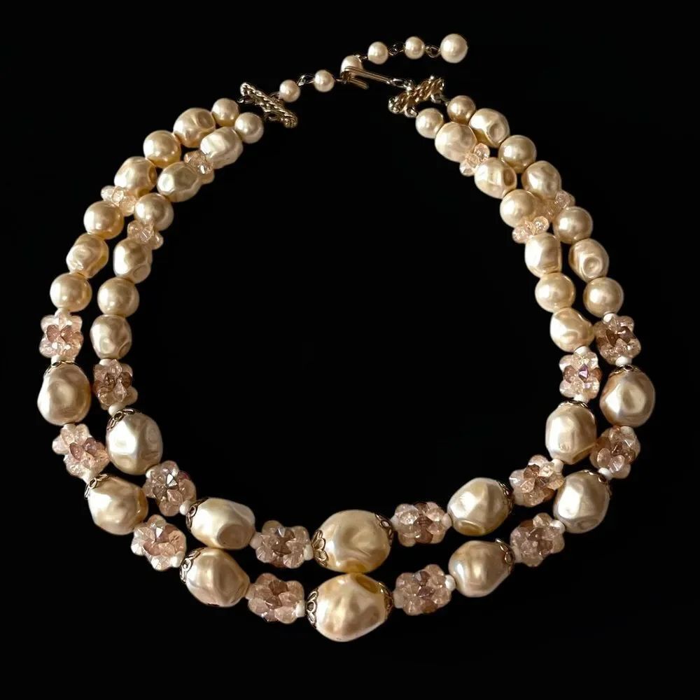 Vintage Faux Baroque Pearl Necklace